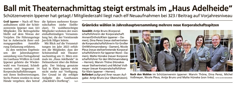 Bericht Kreiszeitung 10/01/2023